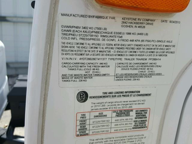 4YDT28B28ET411377 - 2014 OTHER KEYSTONE 白色 照片 10