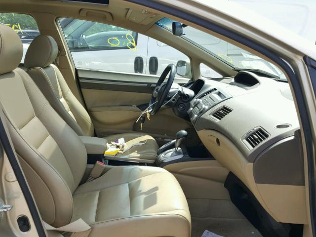 1HGFA16908L081144 - 2008 HONDA CIVIC EXL BEIGE photo 5