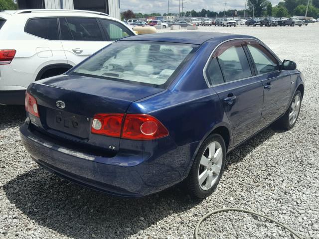 KNAGE123385226770 - 2008 KIA OPTIMA BLUE photo 4