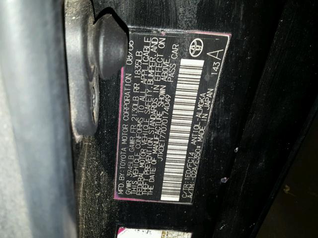 JTKDE177070174049 - 2007 TOYOTA SCION TC 黑色 照片 10