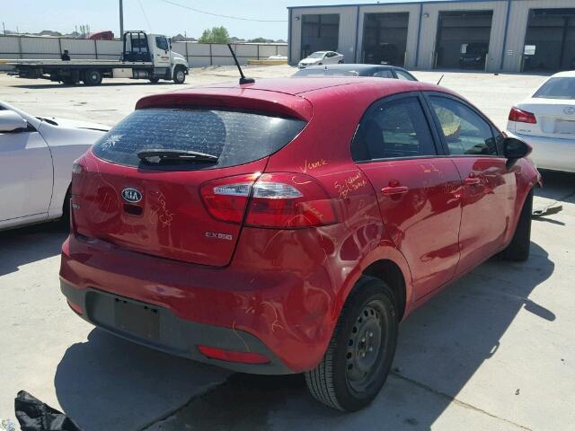 KNADN5A33C6012263 - 2012 KIA RIO EX RED photo 4