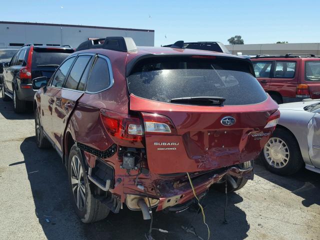 4S4BSENC9J3263456 - 2018 SUBARU OUTBACK 3. BURGUNDY photo 3