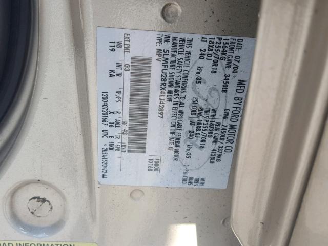 5LMFU28RX4LJ42897 - 2004 LINCOLN NAVIGATOR GOLD photo 10