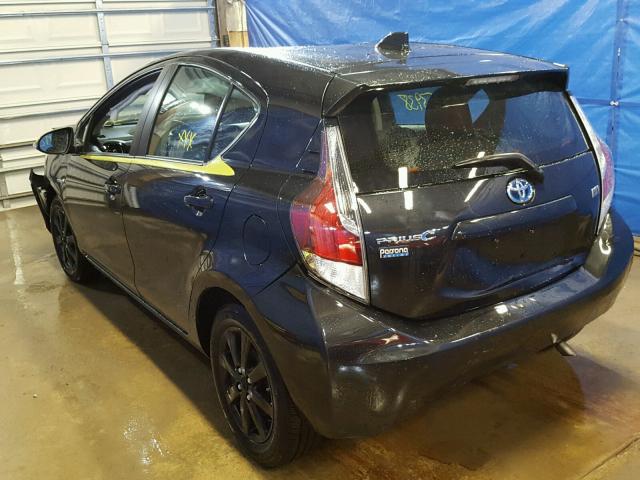 JTDKDTB35G1121097 - 2016 TOYOTA PRIUS C BLACK photo 3