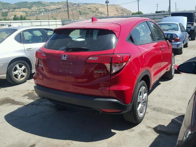 3CZRU6H34HG706029 - 2017 HONDA HR-V LX RED photo 4