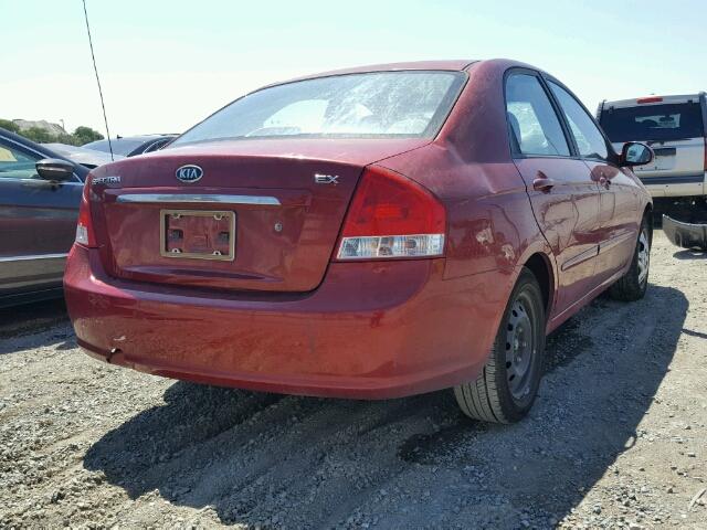 KNAFE222095668559 - 2009 KIA SPECTRA RED photo 4