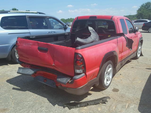 5TETU22N56Z162754 - 2006 TOYOTA TACOMA X-R RED photo 4