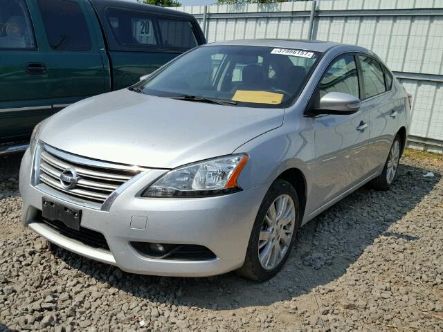 3N1AB7AP2EY204799 - 2014 NISSAN SENTRA S SILVER photo 2