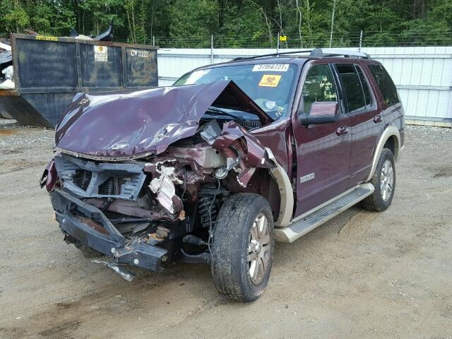 1FMEU64E87UB40945 - 2007 FORD EXPLORER E BURGUNDY photo 2