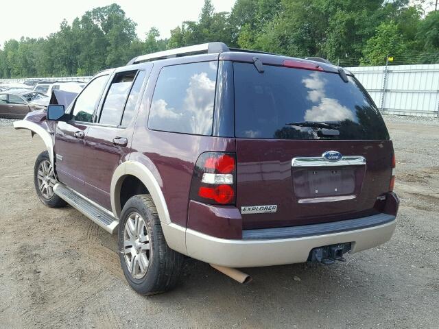 1FMEU64E87UB40945 - 2007 FORD EXPLORER E BURGUNDY photo 3