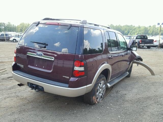 1FMEU64E87UB40945 - 2007 FORD EXPLORER E BURGUNDY photo 4