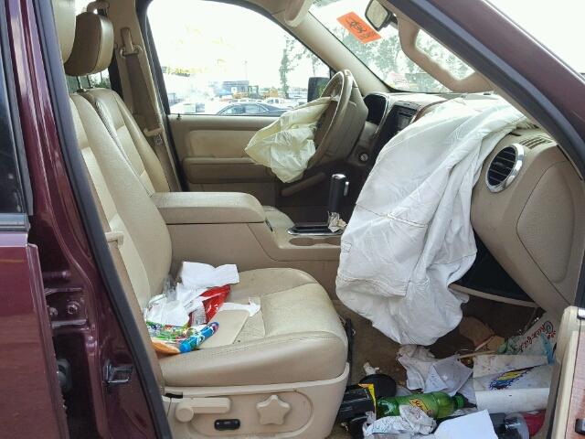 1FMEU64E87UB40945 - 2007 FORD EXPLORER E BURGUNDY photo 5