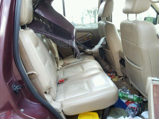 1FMEU64E87UB40945 - 2007 FORD EXPLORER E BURGUNDY photo 6