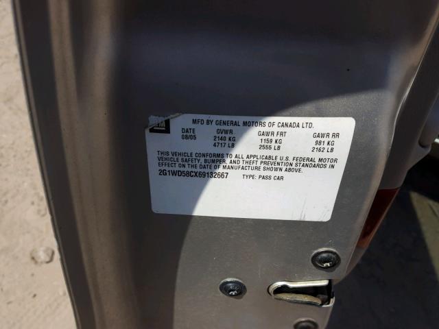 2G1WD58CX69132667 - 2006 CHEVROLET IMPALA SUP 银色 照片 10