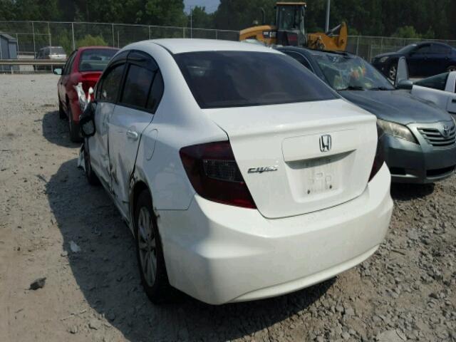 19XFB2F82CE381360 - 2012 HONDA CIVIC EX WHITE photo 3