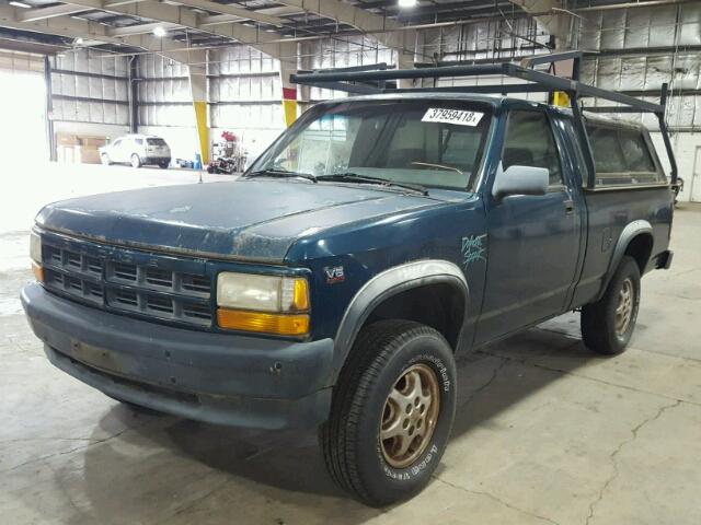 1B7GG26X1SW924540 - 1995 DODGE DAKOTA BLUE photo 2