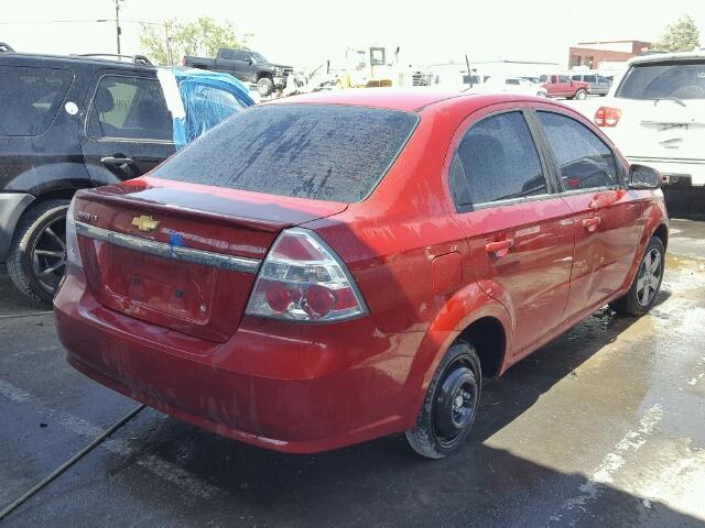 KL1TD5DE4BB206232 - 2011 CHEVROLET AVEO LS RED photo 4