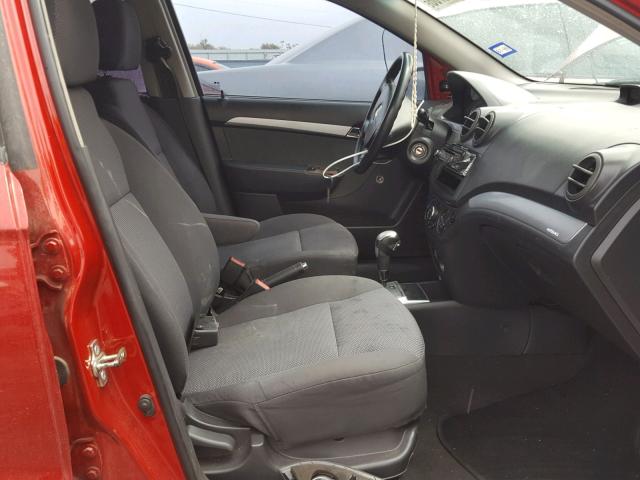 KL1TD5DE4BB206232 - 2011 CHEVROLET AVEO LS RED photo 5