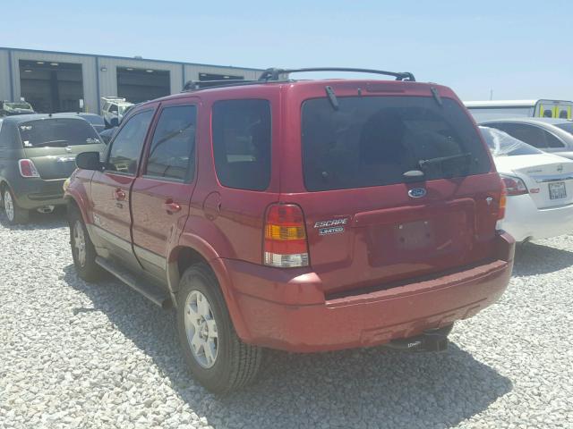 1FMCU04137KA93062 - 2007 FORD ESCAPE LIM RED photo 3