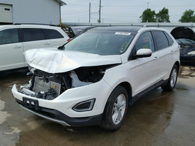 2FMTK4J84FBB81089 - 2015 FORD EDGE SEL WHITE photo 2