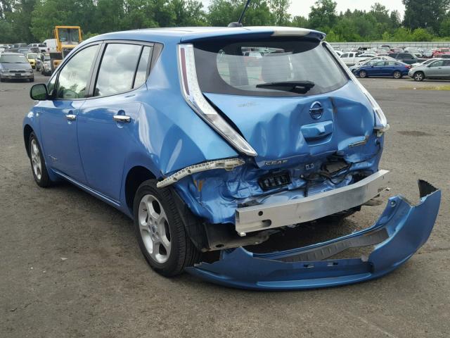 JN1AZ0CP4CT020177 - 2012 NISSAN LEAF SV BLUE photo 3