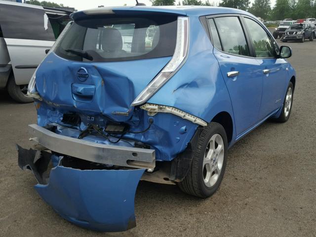 JN1AZ0CP4CT020177 - 2012 NISSAN LEAF SV BLUE photo 4