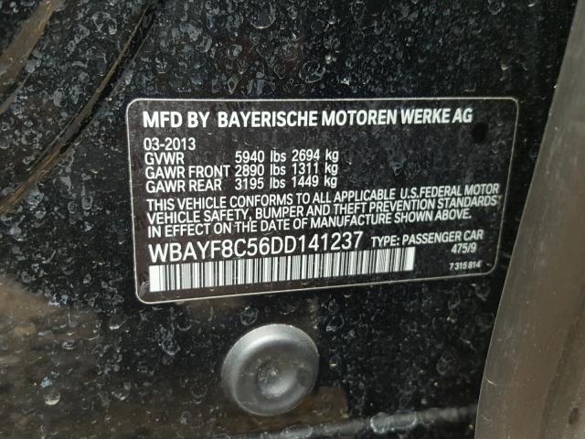 WBAYF8C56DD141237 - 2013 BMW 750LI XDRI BLACK photo 10