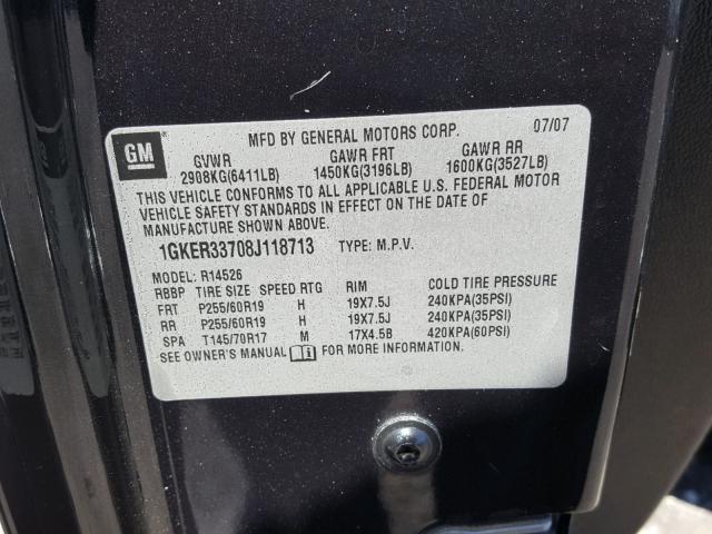 1GKER33708J118713 - 2008 GMC ACADIA SLT შავი ფოტო 10
