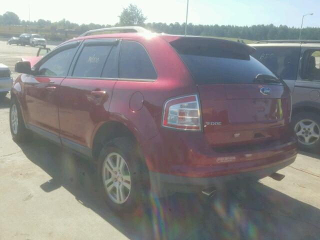 2FMDK38C88BB22655 - 2008 FORD EDGE SEL RED photo 3