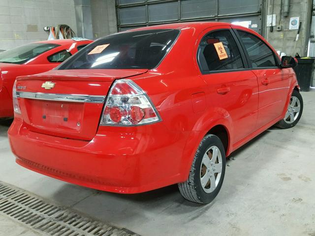 KL1TD5DEXAB082546 - 2010 CHEVROLET AVEO LS RED photo 4