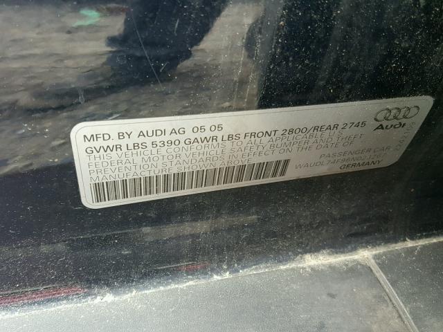 WAUDL74F96N023267 - 2006 AUDI A6 4.2 QUA BLUE photo 10