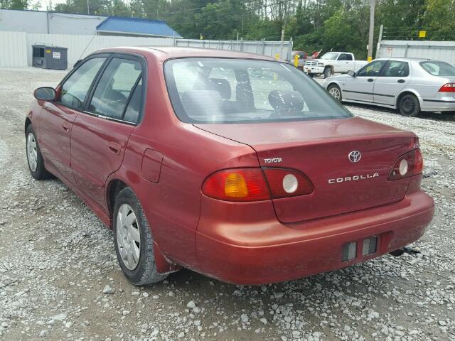 2T1BR12EX1C502535 - 2001 TOYOTA COROLLA CE RED photo 3