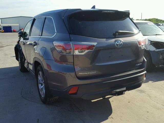 5TDJKRFH3FS146026 - 2015 TOYOTA HIGHLANDER 灰色 照片 3