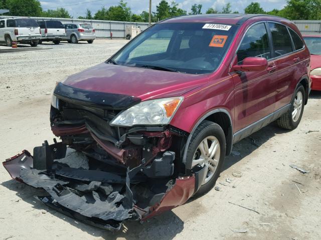 5J6RE3H7XAL049924 - 2010 HONDA CR-V EXL BURGUNDY photo 2