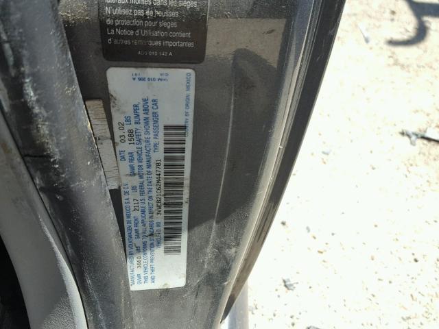 3VWCB21C62M447781 - 2002 VOLKSWAGEN NEW BEETLE 灰色 照片 10