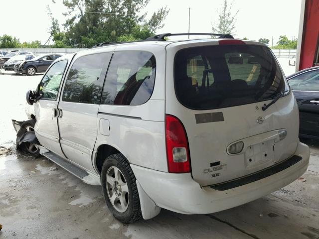 4N2ZN16T22D821397 - 2002 NISSAN QUEST SE WHITE photo 3