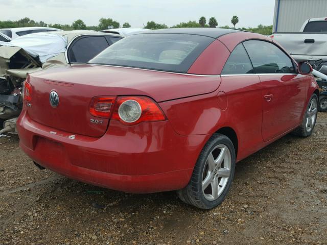 WVWDA71F97V035417 - 2007 VOLKSWAGEN EOS 2.0T S RED photo 4