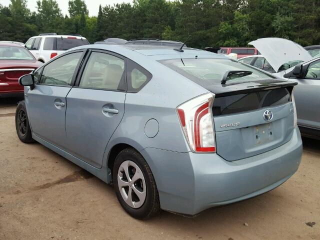 JTDKN3DU1D5584667 - 2013 TOYOTA PRIUS TURQUOISE photo 3