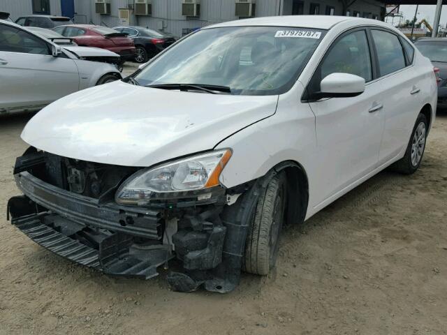 3N1AB7AP4EL635805 - 2014 NISSAN SENTRA S WHITE photo 2