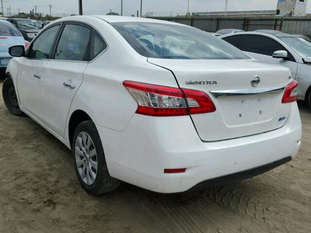 3N1AB7AP4EL635805 - 2014 NISSAN SENTRA S WHITE photo 3