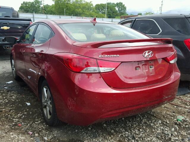 KMHDH4AE2DU712919 - 2013 HYUNDAI ELANTRA GL RED photo 3