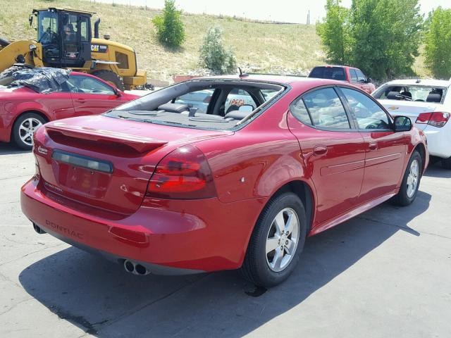 2G2WP582081189164 - 2008 PONTIAC GRAND PRIX RED photo 4