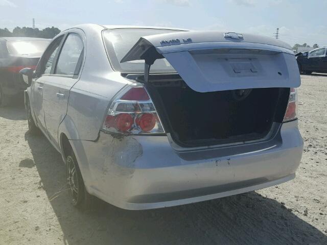 KL1TD56657B051798 - 2007 CHEVROLET AVEO BASE ვერცხლისფერი ფოტო 3