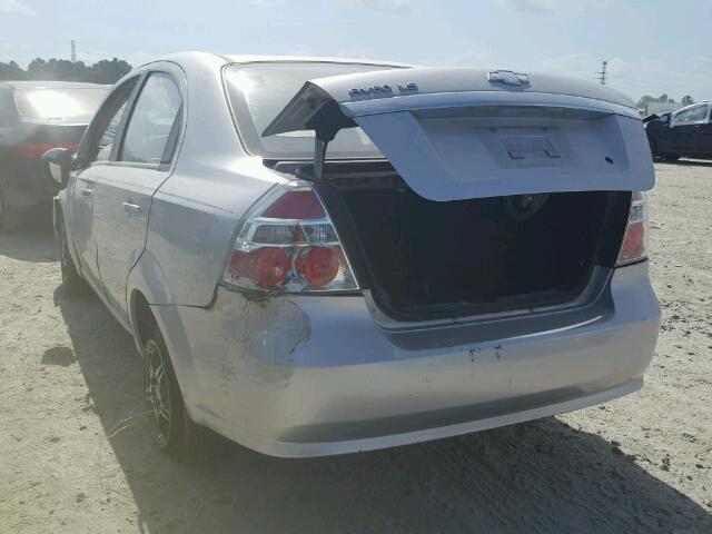 KL1TD56657B051798 - 2007 CHEVROLET AVEO BASE SILVER photo 3