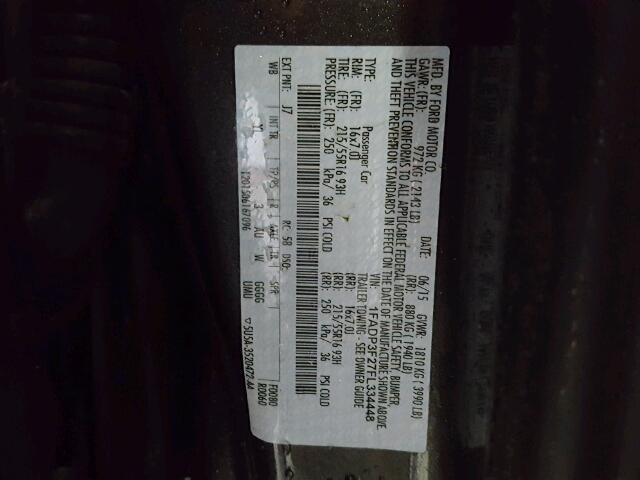 1FADP3F27FL334448 - 2015 FORD FOCUS GRAY photo 10