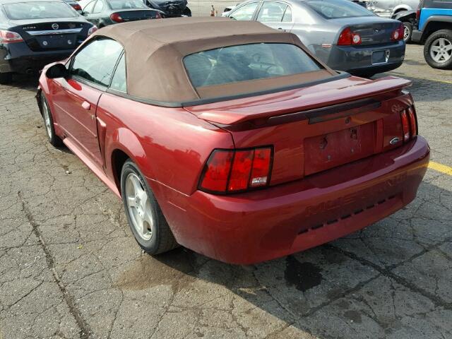 1FAFP44654F159178 - 2004 FORD MUSTANG RED photo 3