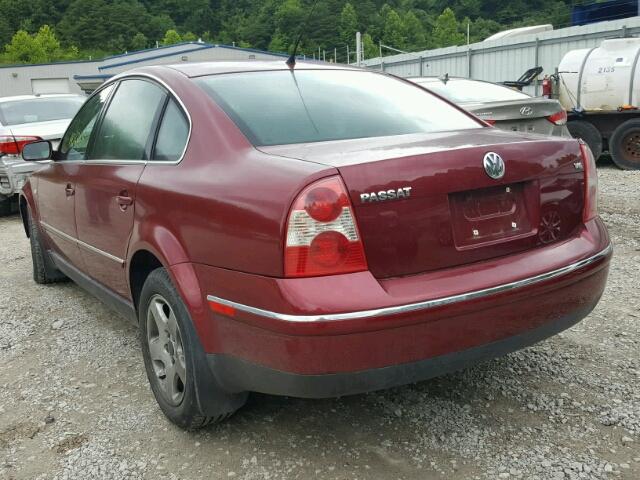 WVWRH63BX3P273216 - 2003 VOLKSWAGEN PASSAT GLX MAROON photo 3