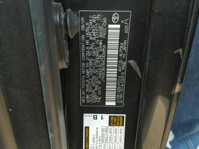 JTKDE3B78A0306856 - 2010 TOYOTA SCION TC 黑色 照片 10