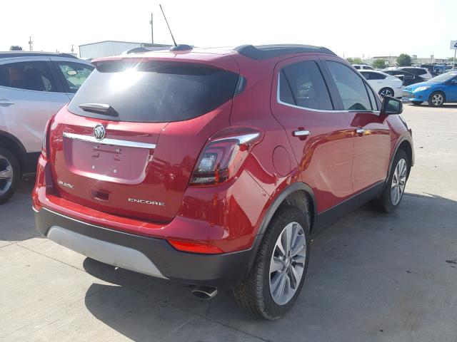 KL4CJASB4JB532950 - 2018 BUICK ENCORE PRE MAROON photo 4