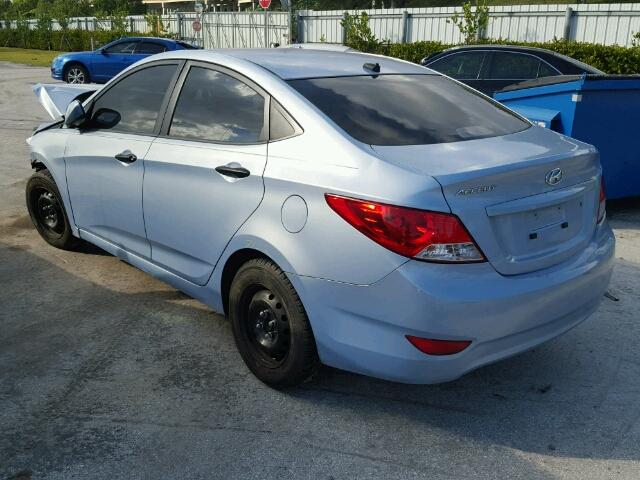 KMHCT4AE3CU056514 - 2012 HYUNDAI ACCENT GLS BLUE photo 3